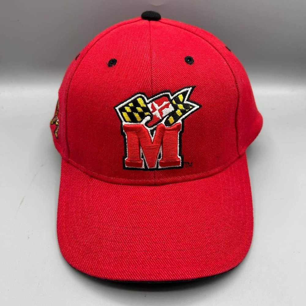 Maryland Terrapins Hat Men Red Steve & Barry's Snap Back Cap Cotton